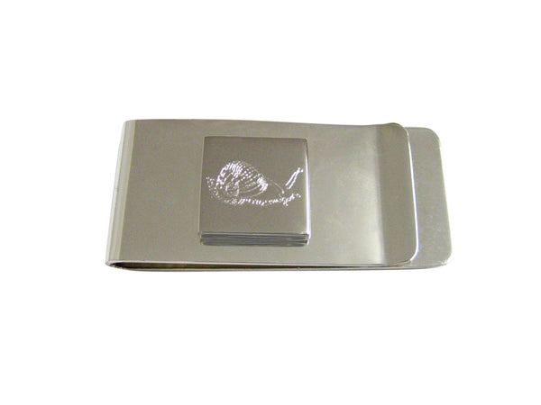 Silver Toned Etched Snail Money Clip