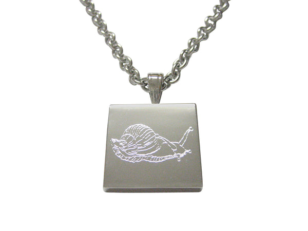 Silver Toned Etched Snail Necklace