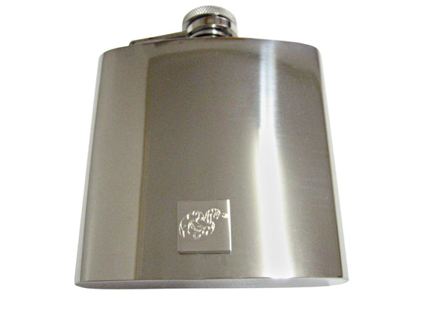 Silver Toned Etched Snake 6 Oz. Stainless Steel Flask