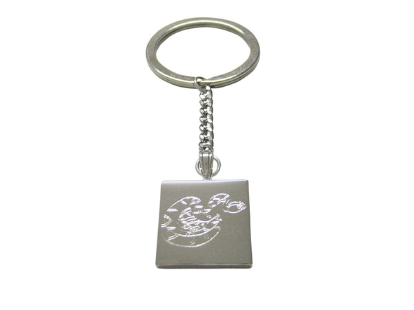 Silver Toned Etched Snake Keychain