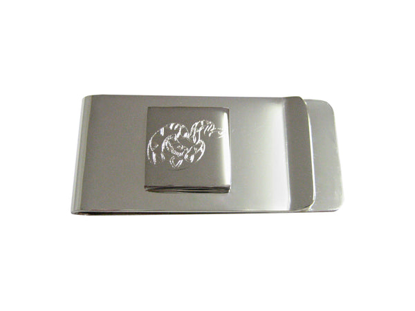 Silver Toned Etched Snake Money Clip