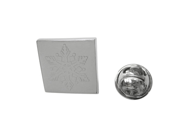 Silver Toned Etched Snowflake Lapel Pin