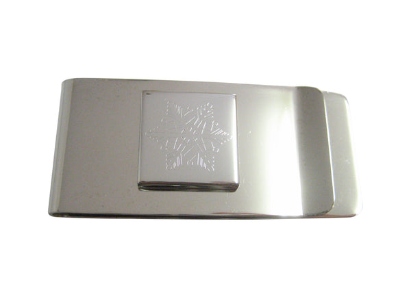 Silver Toned Etched Snowflake Money Clip