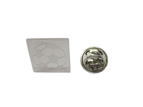Silver Toned Etched Soccer Ball Lapel Pin