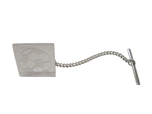 Silver Toned Etched Soccer Ball Tie Tack