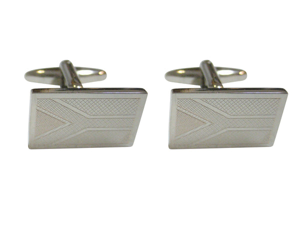 Silver Toned Etched South Africa Flag Cufflinks