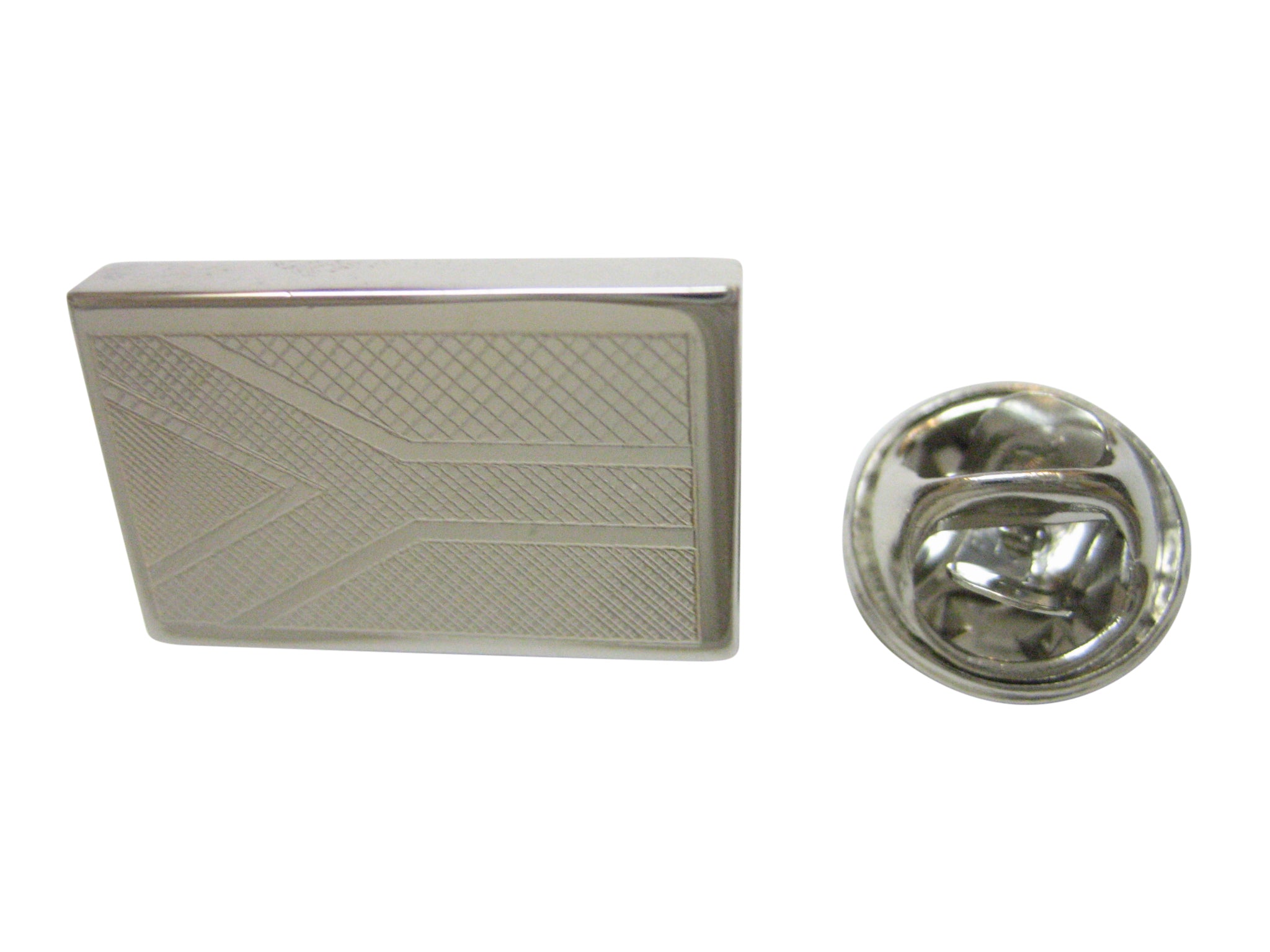 Silver Toned Etched South Africa Flag Lapel Pin