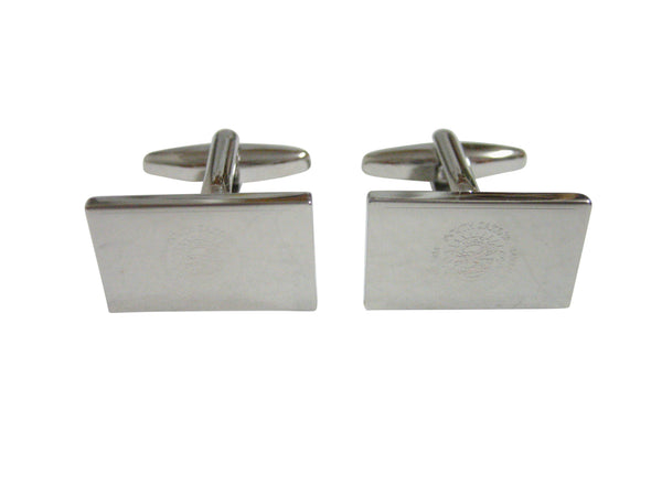 Silver Toned Etched South Dakota State Flag Cufflinks