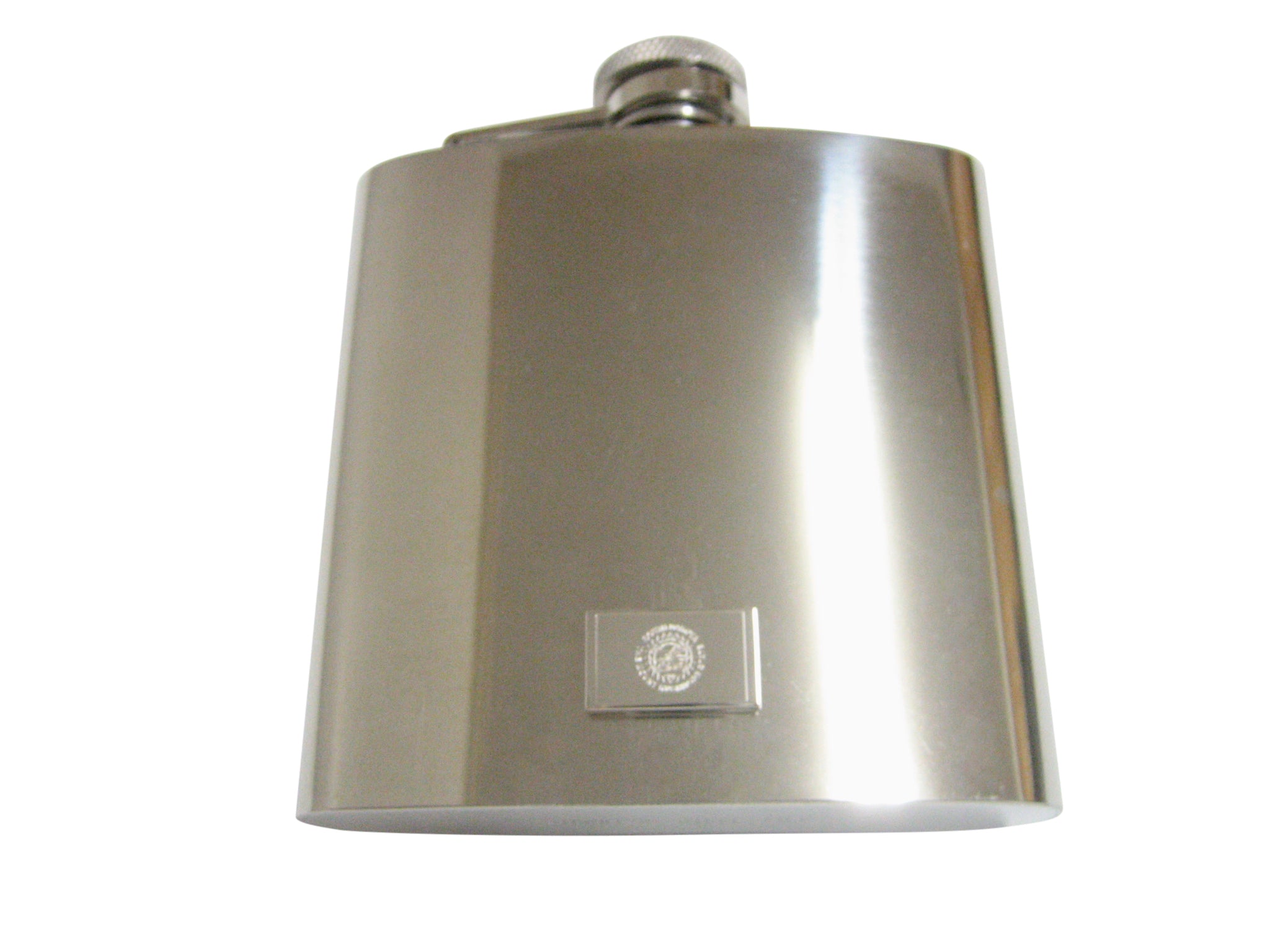 Silver Toned Etched South Dakota State Flag Pendant 6oz Flask