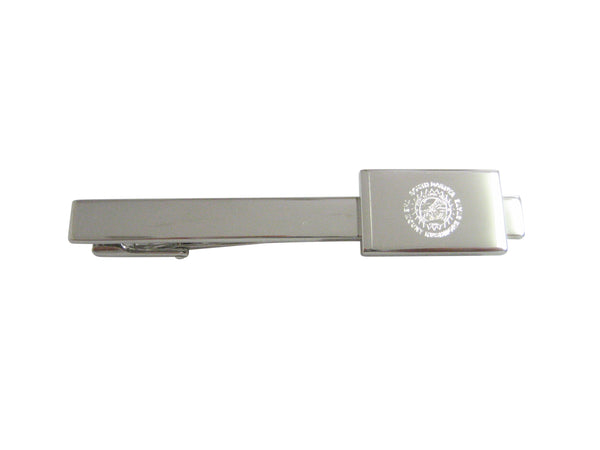 Silver Toned Etched South Dakota State Flag Square Tie Clip