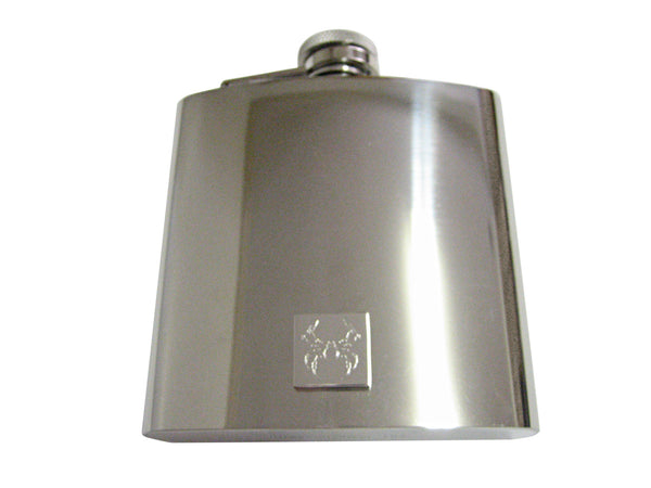 Silver Toned Etched Spider Bug Insect 6 Oz. Stainless Steel Flask