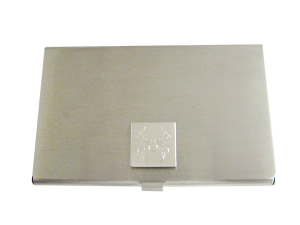 Silver Toned Etched Spider Bug Insect Business Card Holder