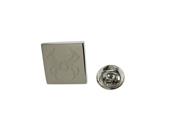Silver Toned Etched Spider Bug Insect Lapel Pin