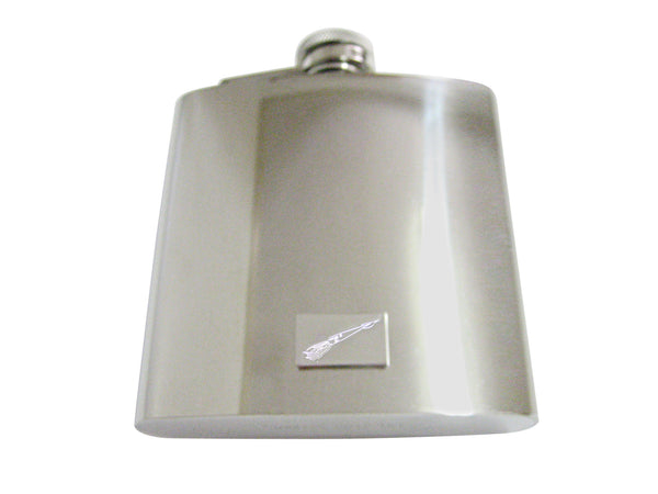 Silver Toned Etched Squid 6 Oz. Stainless Steel Flask
