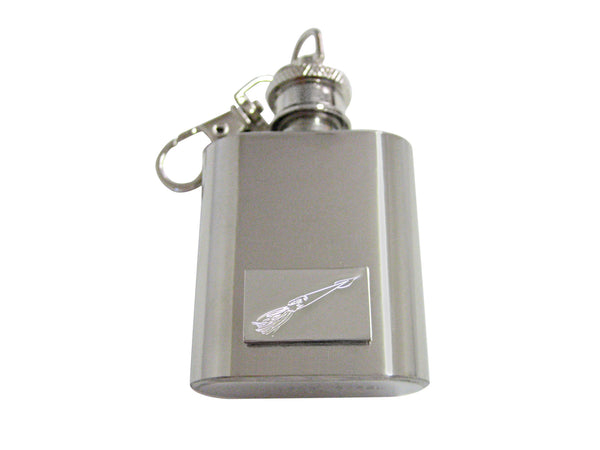 Silver Toned Etched Squid 1 Oz. Stainless Steel Key Chain Flask