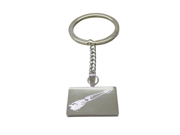 Silver Toned Etched Squid Keychain