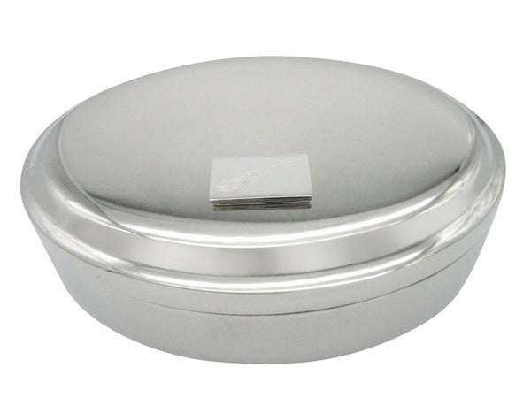 Silver Toned Etched Squid Pendant Oval Trinket Jewelry Box