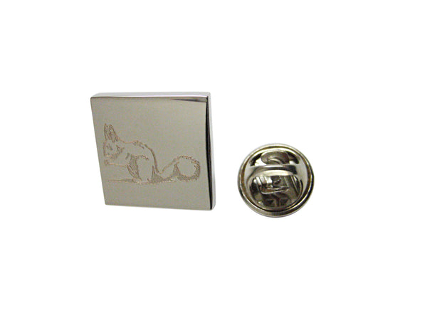 Silver Toned Etched Squirrel Lapel Pin