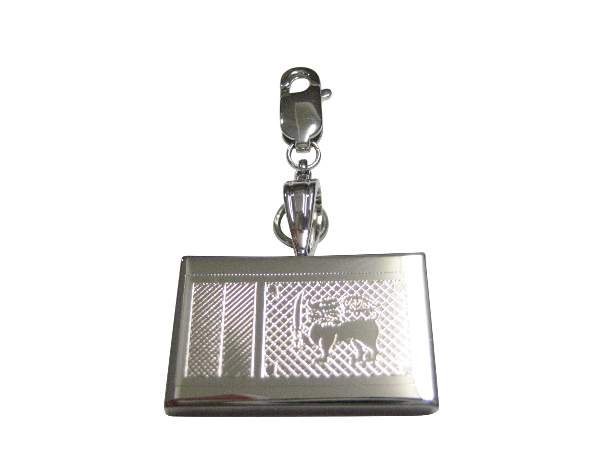 Silver Toned Etched Sri Lanka Flag Pendant Zipper Pull Charm