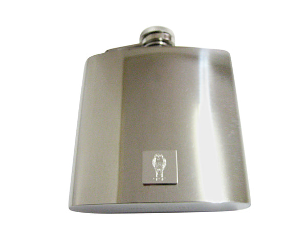 Silver Toned Etched Standing Owl 6 Oz. Stainless Steel Flask