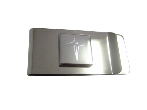 Silver Toned Etched Star of Bethlehem Money Clip