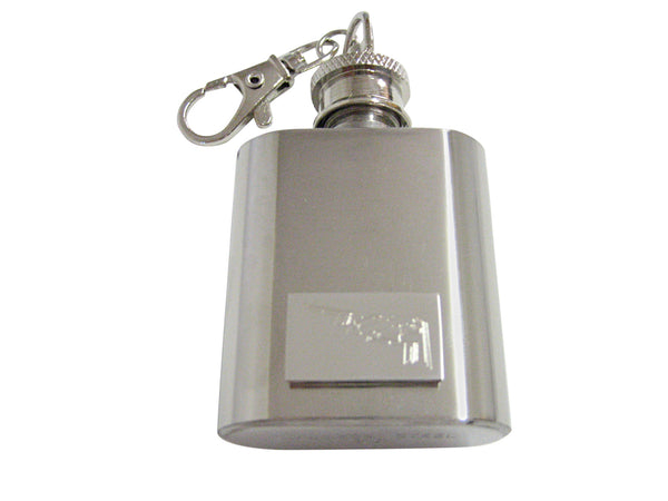 Silver Toned Etched Stealth Bomber Plane 1 Oz. Stainless Steel Key Chain Flask