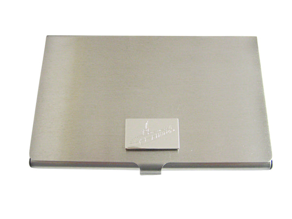 Silver Toned Etched Submarine Business Card Holder