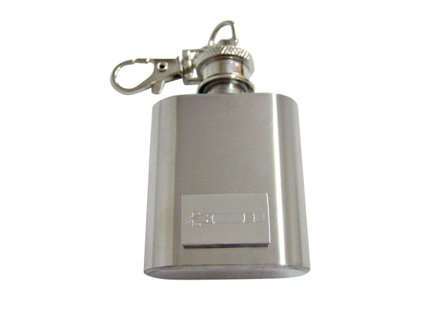 Silver Toned Etched Submarine Torpedo 1 Oz. Stainless Steel Key Chain Flask