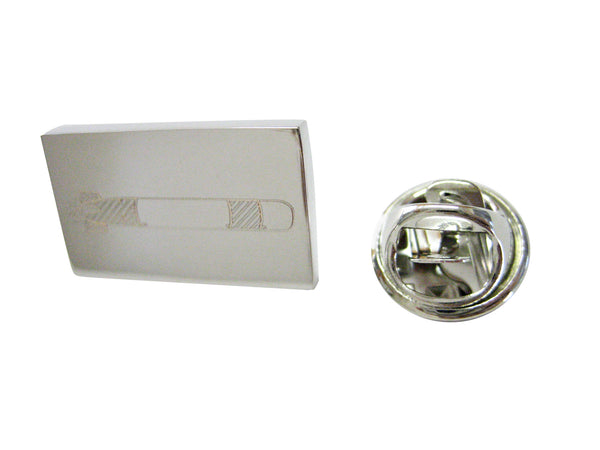 Silver Toned Etched Submarine Torpedo Lapel Pin