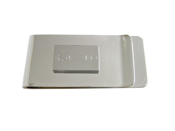 Silver Toned Etched Submarine Torpedo Money Clip