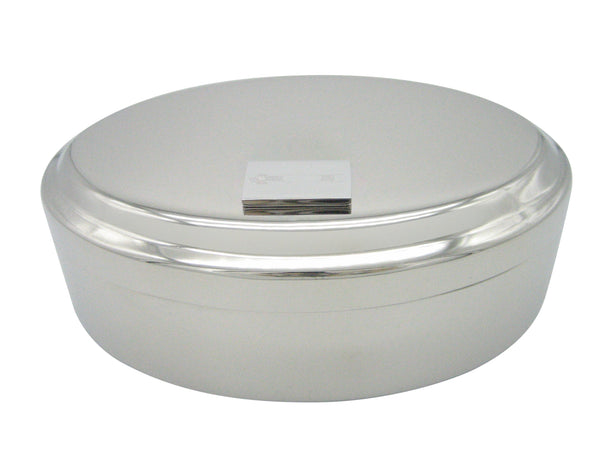 Silver Toned Etched Submarine Torpedo Pendant Oval Trinket Jewelry Box