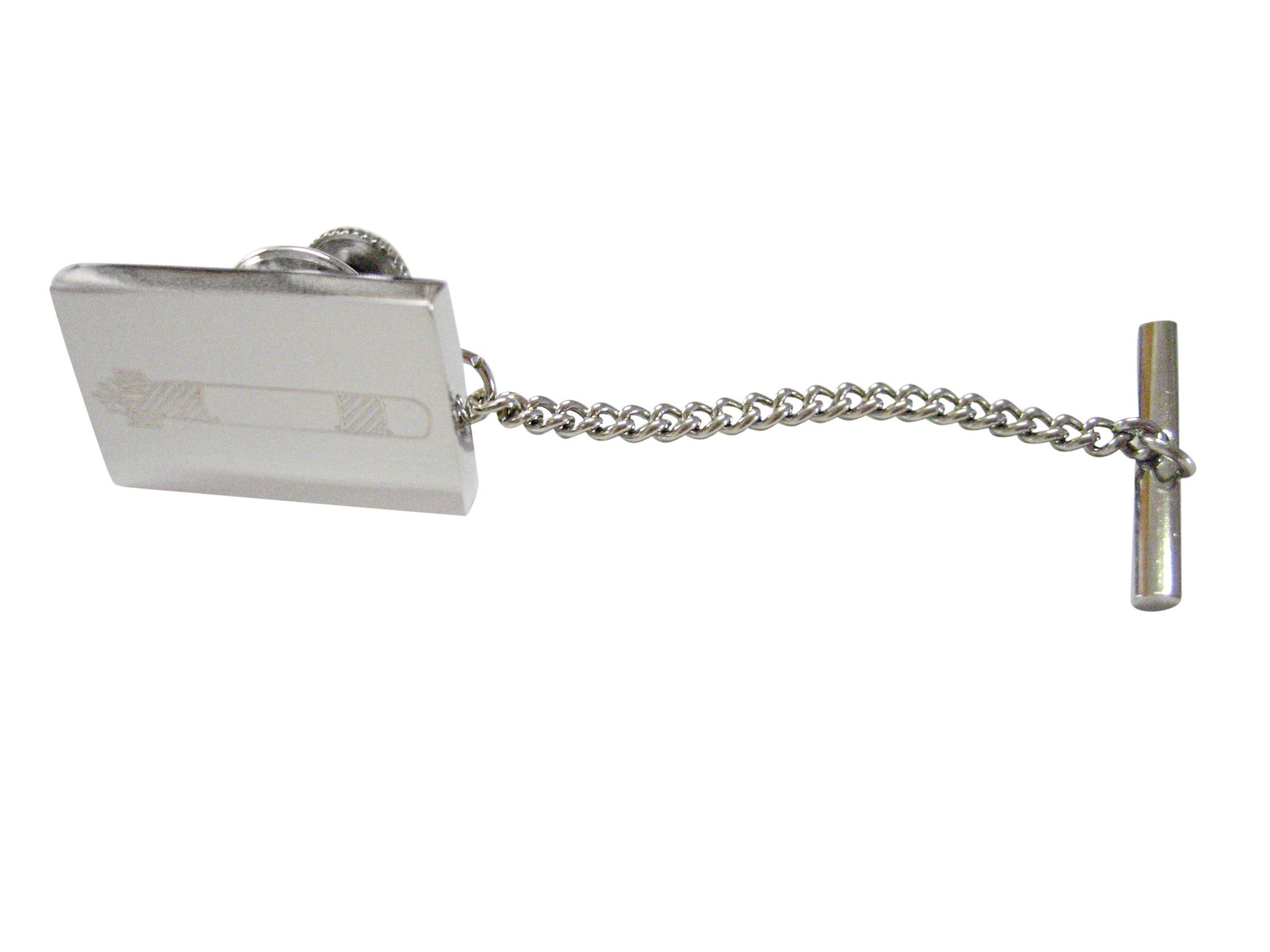 Silver Toned Etched Submarine Torpedo Tie Tack