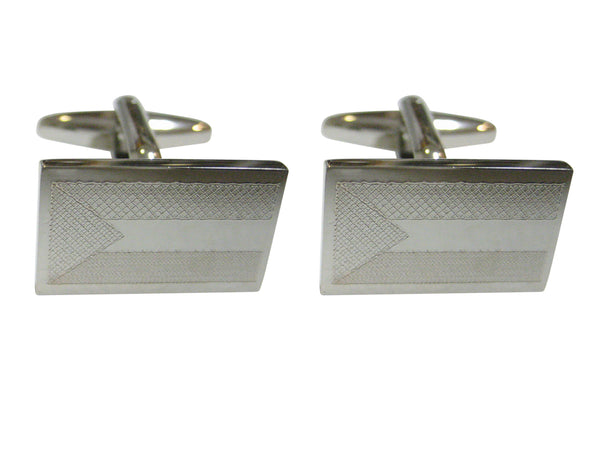 Silver Toned Etched Sudan Flag Cufflinks