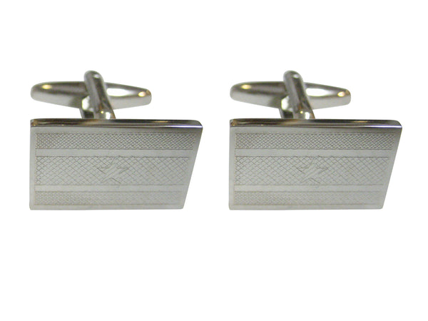 Silver Toned Etched Suriname Flag Cufflinks