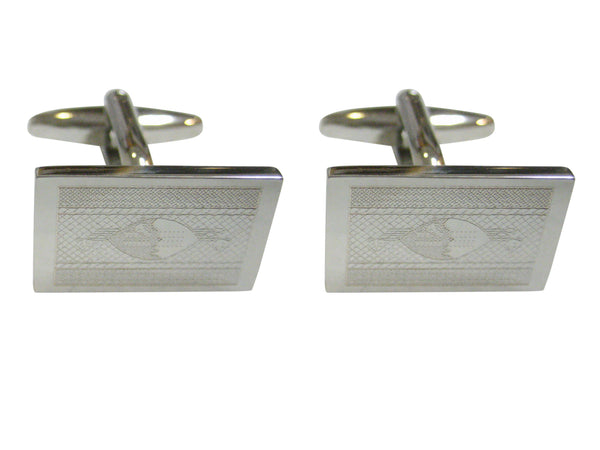 Silver Toned Etched Swaziland Flag Cufflinks