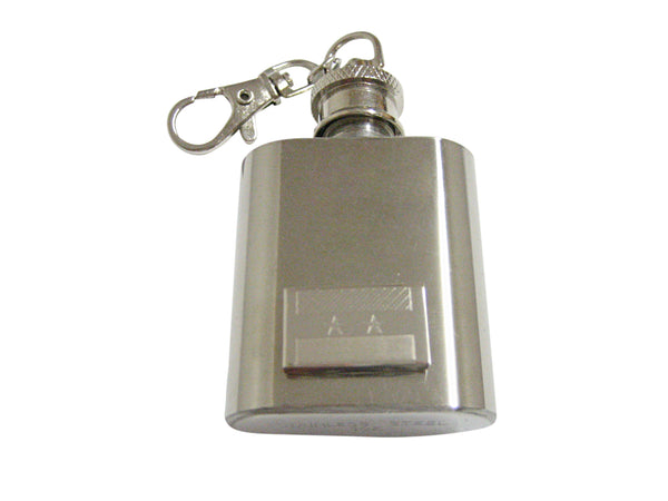 Silver Toned Etched Syria Flag 1 Oz. Stainless Steel Key Chain Flask