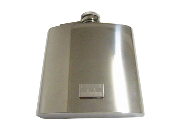 Silver Toned Etched Syria Flag 6 Oz. Stainless Steel Flask