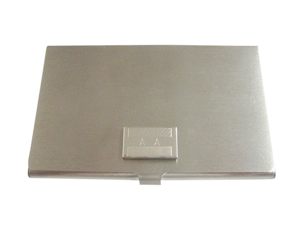 Silver Toned Etched Syria Flag Business Card Holder