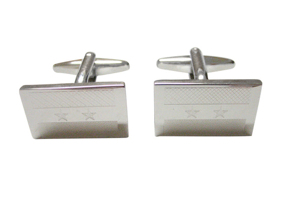 Silver Toned Etched Syria Flag Cufflinks