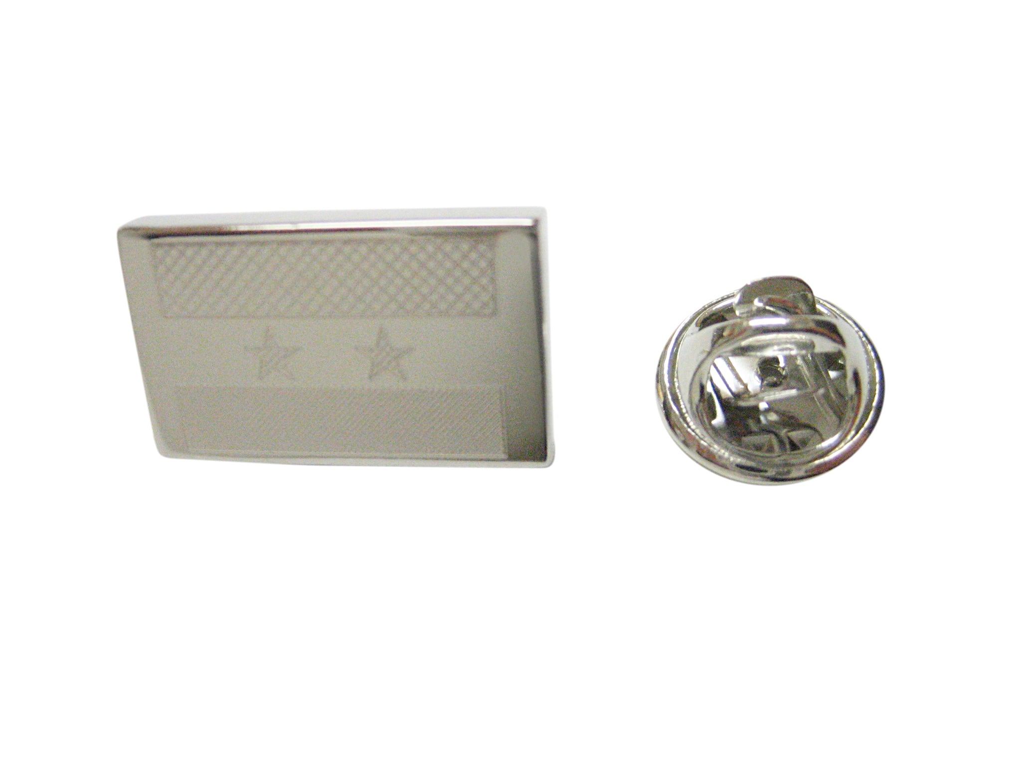 Silver Toned Etched Syria Flag Lapel Pin