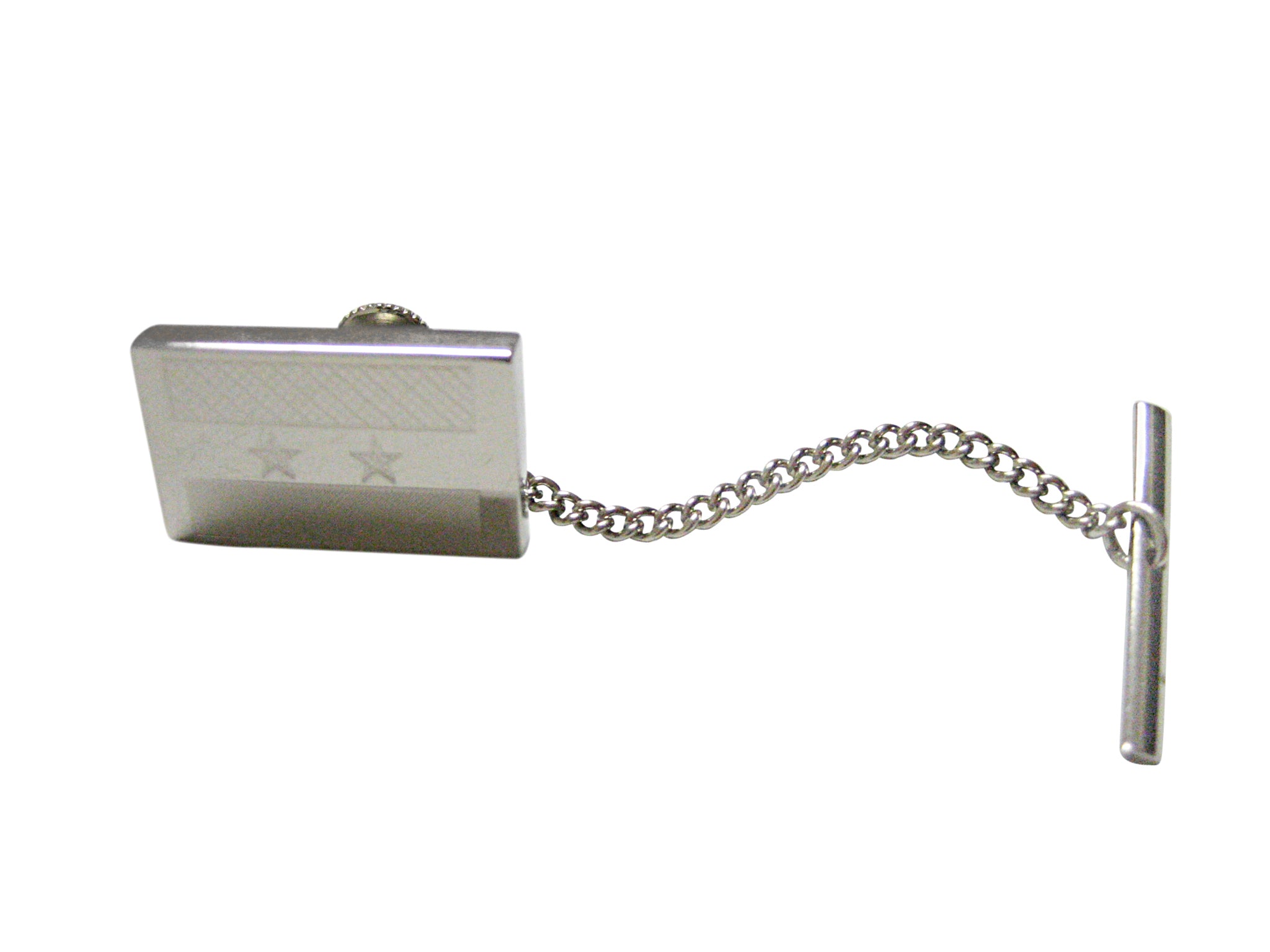 Silver Toned Etched Syria Flag Tie Tack