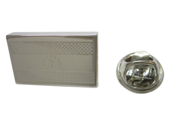 Silver Toned Etched Tajikistan Flag Lapel Pin