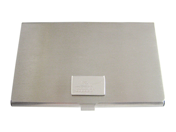 Silver Toned Etched Tank Business Card Holder