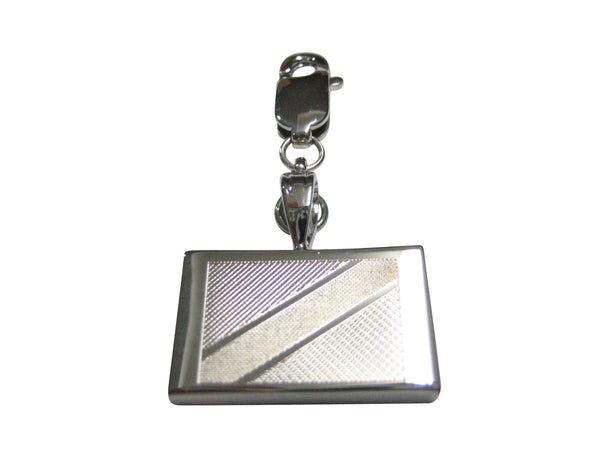 Silver Toned Etched Tanzania Flag Pendant Zipper Pull Charm