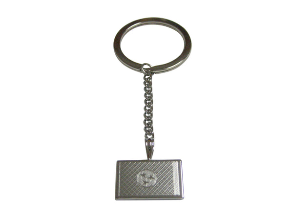 Silver Toned Etched Tennessee State Flag Pendant Keychain