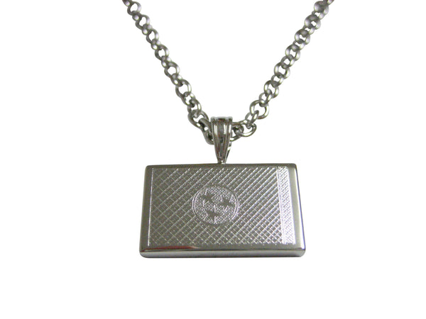 Silver Toned Etched Tennessee State Flag Pendant Necklace