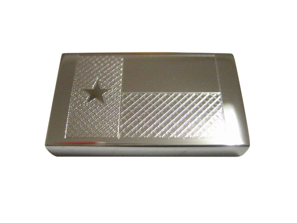 Silver Toned Etched Texas State Flag Magnet