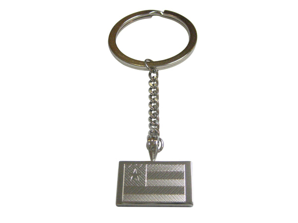 Silver Toned Etched Togo Flag Pendant Keychain