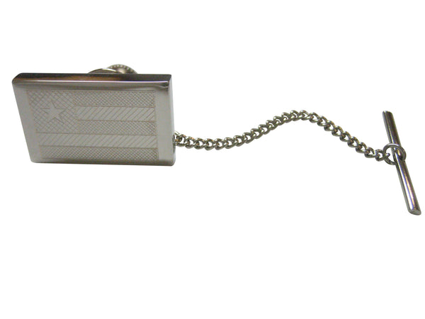 Silver Toned Etched Togo Flag Tie Tack
