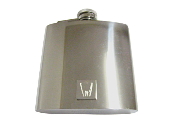 Silver Toned Etched Tooth 6 Oz. Stainless Steel Flask